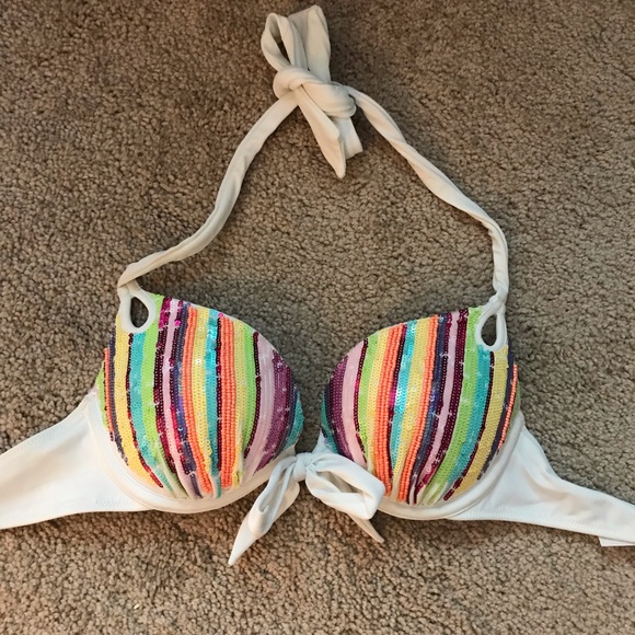 Victoria's Secret Other - Victoria’s Secret rainbow push-up bikini top 32B